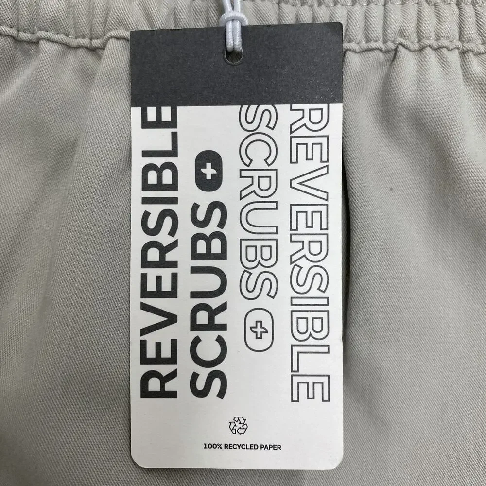 NWT FIGS Classic Reversible Milot Scrub Pants XS Khaki Tan Jogger Medical Mens